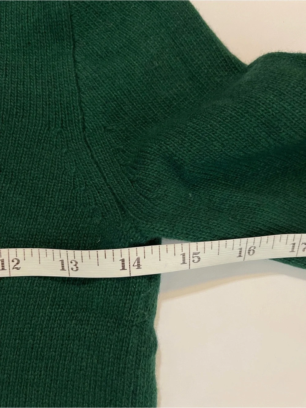 J.Crew XS Cashmere Blend Wool Sweater Green Button Shoulder Preppy